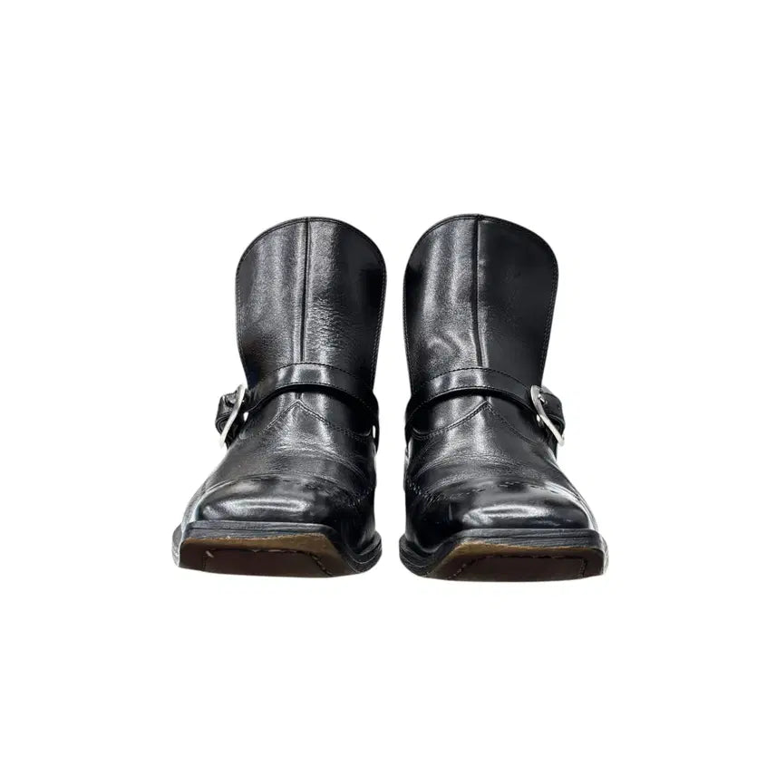 [BUNJANG] ABAHOUSE Square Toe Dot Detail Leather Boots (250mm) / 아바하우스 부츠 250mm