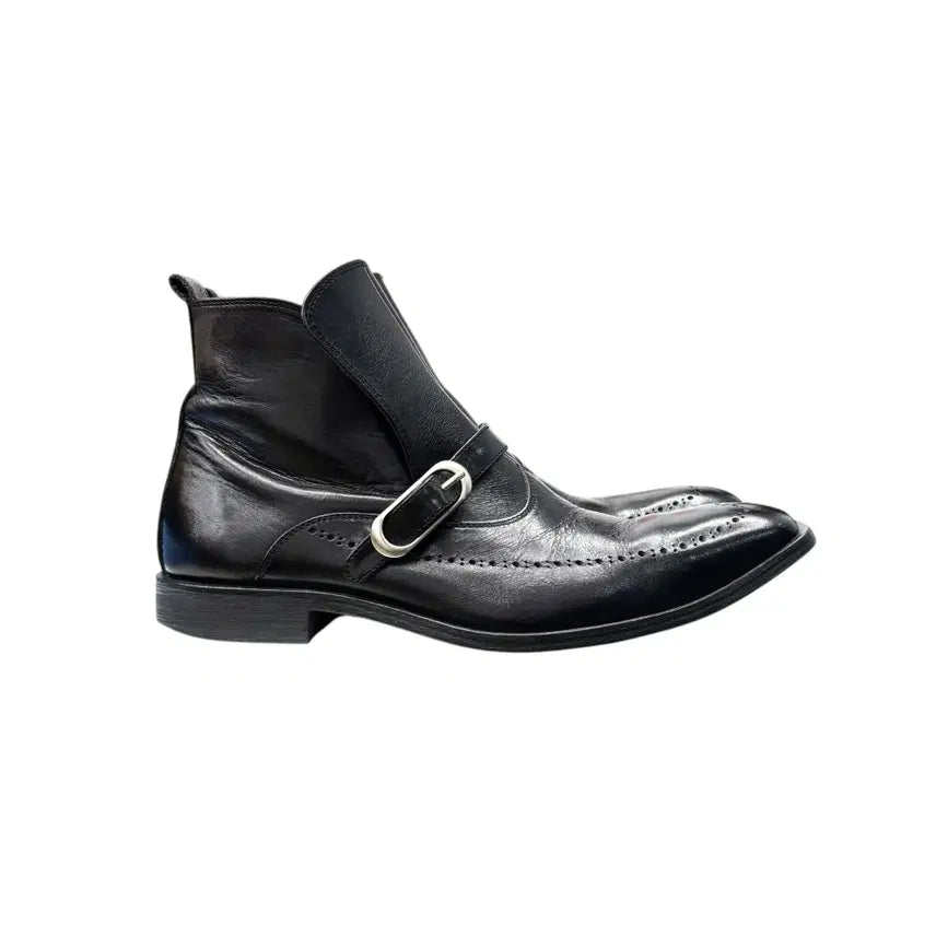 [BUNJANG] ABAHOUSE Square Toe Dot Detail Leather Boots (250mm) / 아바하우스 부츠 250mm