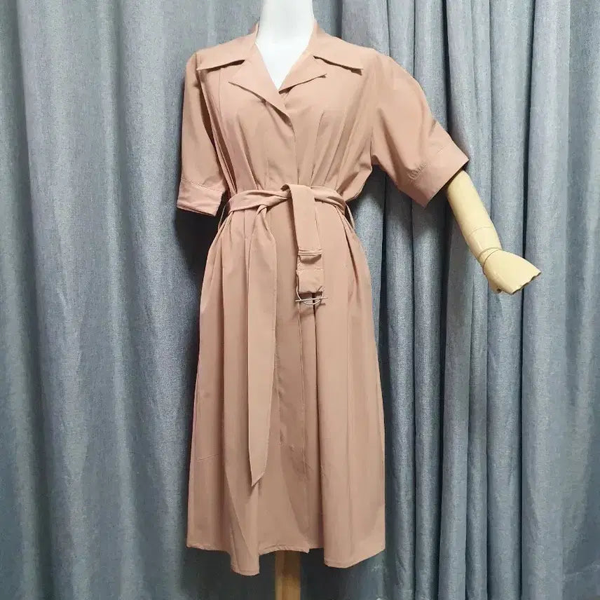[BUNJANG] Pink Stretch Zip-Up Dress / 핑크 스트레치 집업고급 원피스