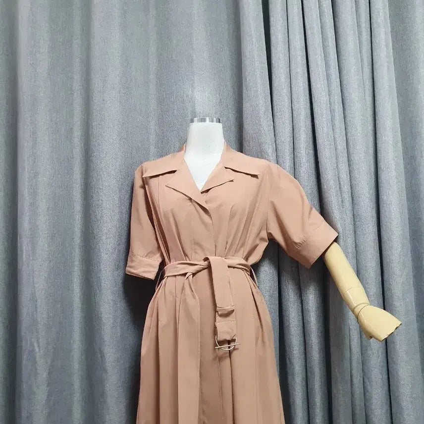 [BUNJANG] Pink Stretch Zip-Up Dress / 핑크 스트레치 집업고급 원피스