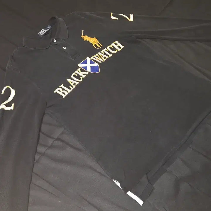 [BUNJANG] Polo Black Watch Long Sleeve Polo Shirt Black / 폴로 블랙와치 긴팔 카라티 블랙
