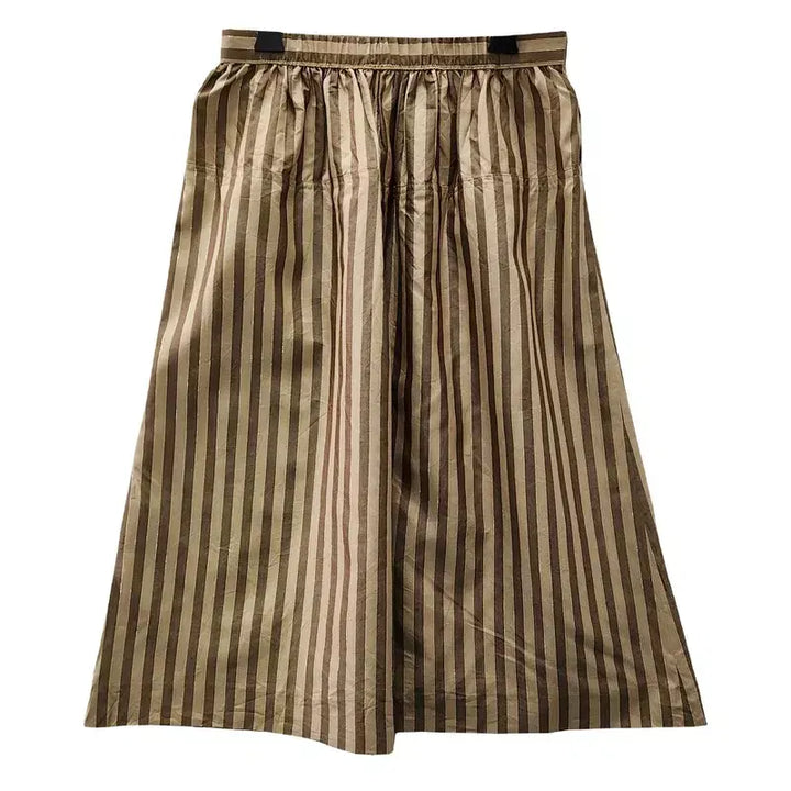 [BUNJANG] Vintage Kitsch Glitter Stripe Brown Long Skirt (Made in Japan) / 빈티지 키치 글리터 스트라이프 브라운 롱스커트 MADE IN JAPAN