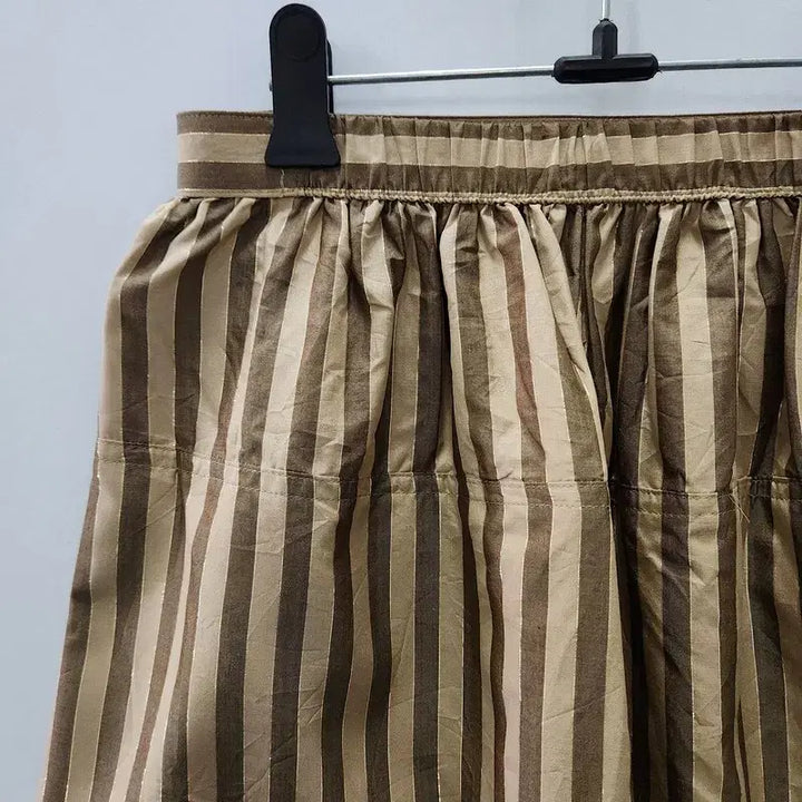 [BUNJANG] Vintage Kitsch Glitter Stripe Brown Long Skirt (Made in Japan) / 빈티지 키치 글리터 스트라이프 브라운 롱스커트 MADE IN JAPAN