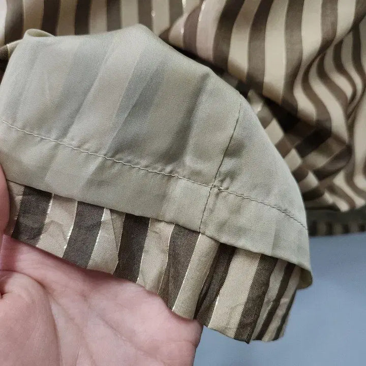 [BUNJANG] Vintage Kitsch Glitter Stripe Brown Long Skirt (Made in Japan) / 빈티지 키치 글리터 스트라이프 브라운 롱스커트 MADE IN JAPAN