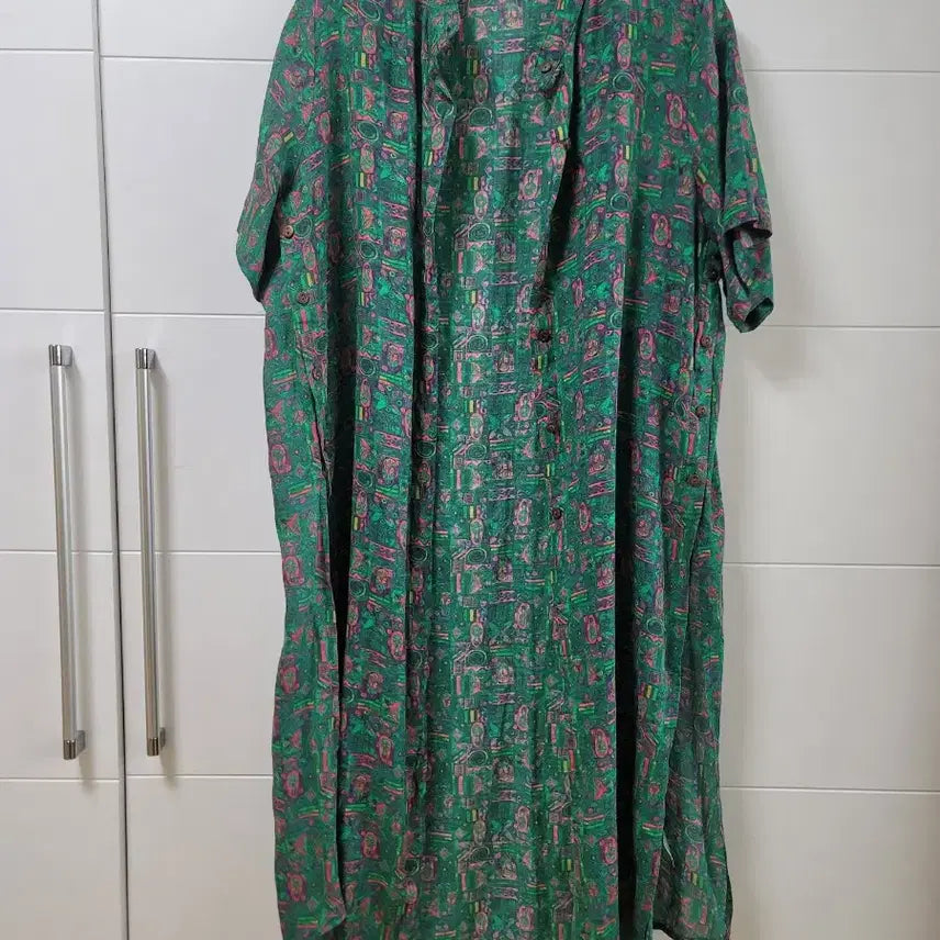 [BUNJANG] Linen 100% Long Sleeve Shirt / 마 100% 반팔 롱셔츠