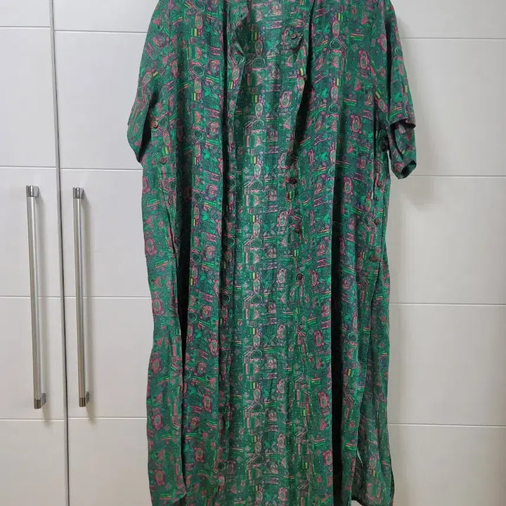 [BUNJANG] Linen 100% Long Sleeve Shirt / 마 100% 반팔 롱셔츠