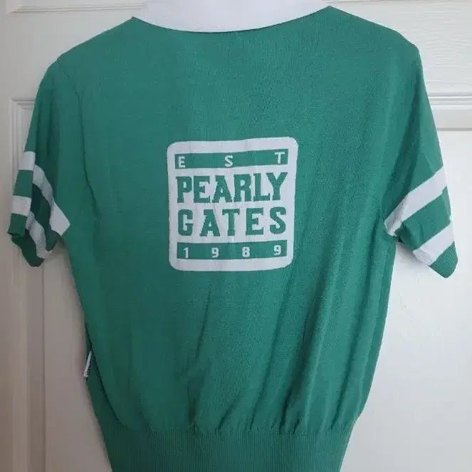 [BUNJANG] Pearly Gates Green Short-Sleeve Polo Knit Top / PEARLY GATES 그린 반팔 카라 니트티