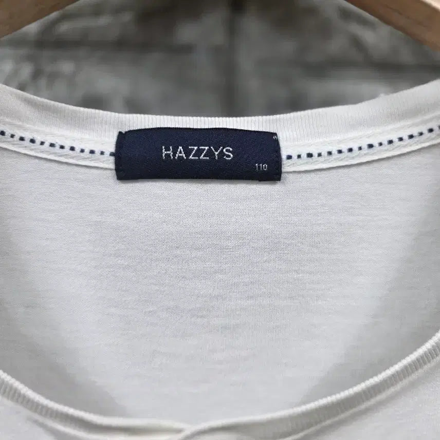 [BUNJANG] Hazzys White Stripe Short Sleeve T-Shirt Size 110 / 헤지스 화이트 스트라이프 반팔 티셔츠  사이즈 110