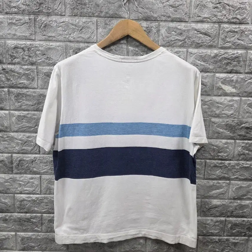 [BUNJANG] Hazzys White Stripe Short Sleeve T-Shirt Size 110 / 헤지스 화이트 스트라이프 반팔 티셔츠  사이즈 110