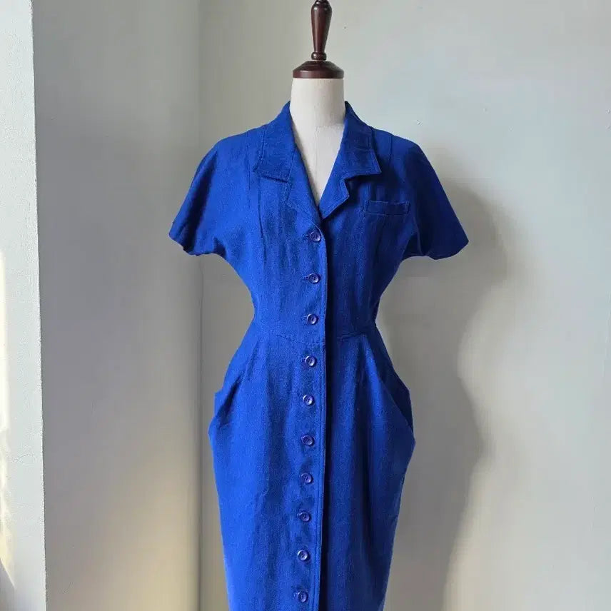 [SOLD OUT] 블루 반팔 원피스