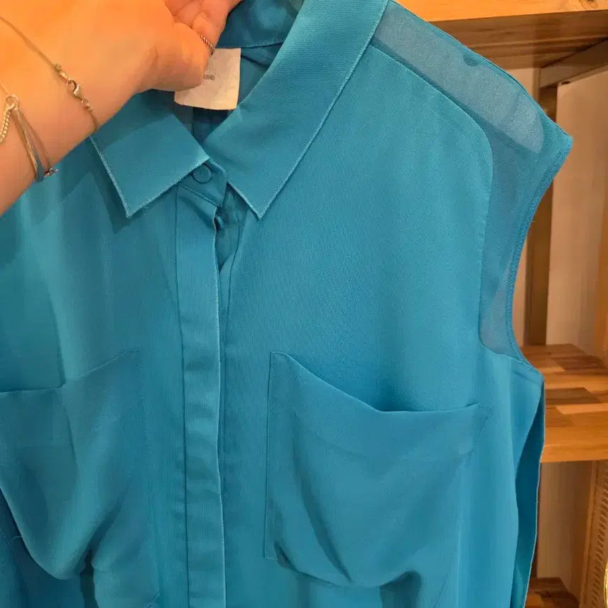 [BUNJANG] KUHO Sleeveless Collar Long Blouse Dress / KUHO 구호 민소매 카라 롱 블라우스겸 원피스
