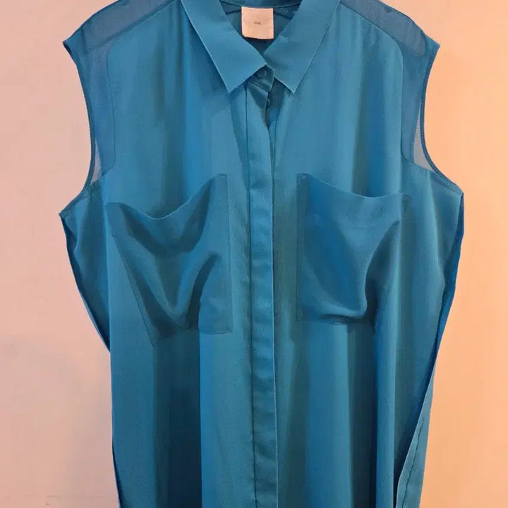 [BUNJANG] KUHO Sleeveless Collar Long Blouse Dress / KUHO 구호 민소매 카라 롱 블라우스겸 원피스