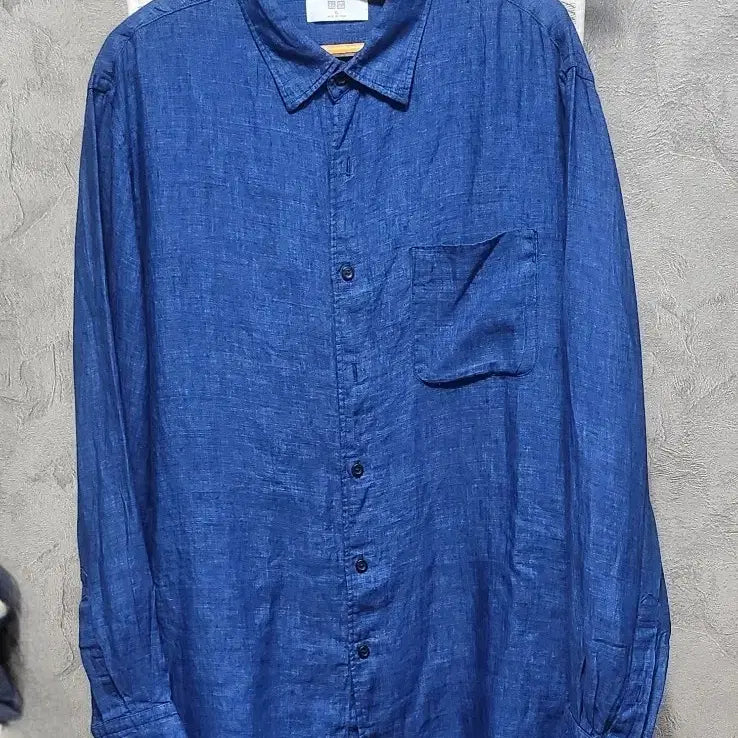 [BUNJANG] Uniqlo Linen Shirt Blue / 유니클로 린넨 셔츠 블루