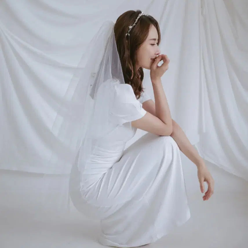[BUNJANG] Self Wedding Veil (2-Tier Short Veil / 3M Long Veil / Ribbon Black Veil) / 셀프 웨딩 베일 (2겹 숏베일/3M 롱베일/리본 블랙베일)