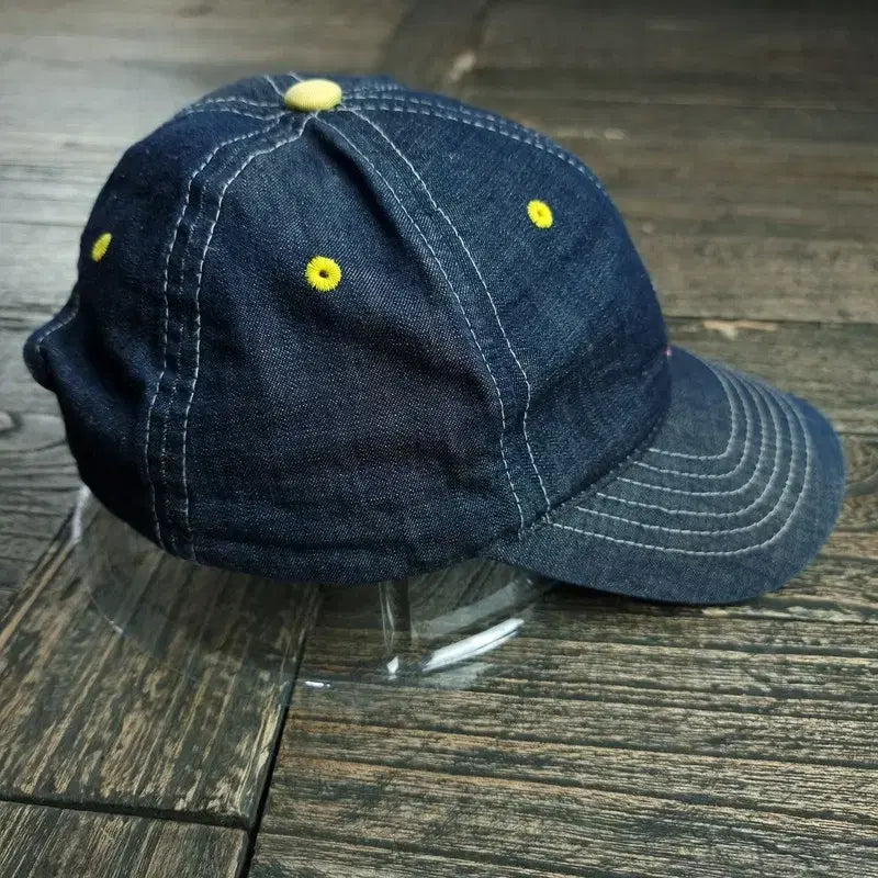 [BUNJANG] Birkenstock Graphic Embroidery Vintage Denim Ball Cap / 버켄스탁 그래픽 자수 빈티지 데님 볼캡 M20521