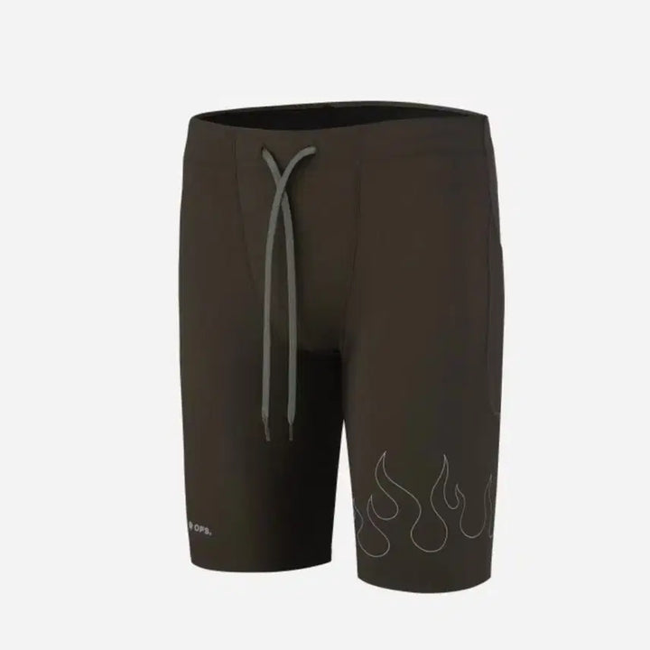[BUNJANG] OPS Flame Half Tights M Brown / OPS 불꽃하프타이즈 M 브라운