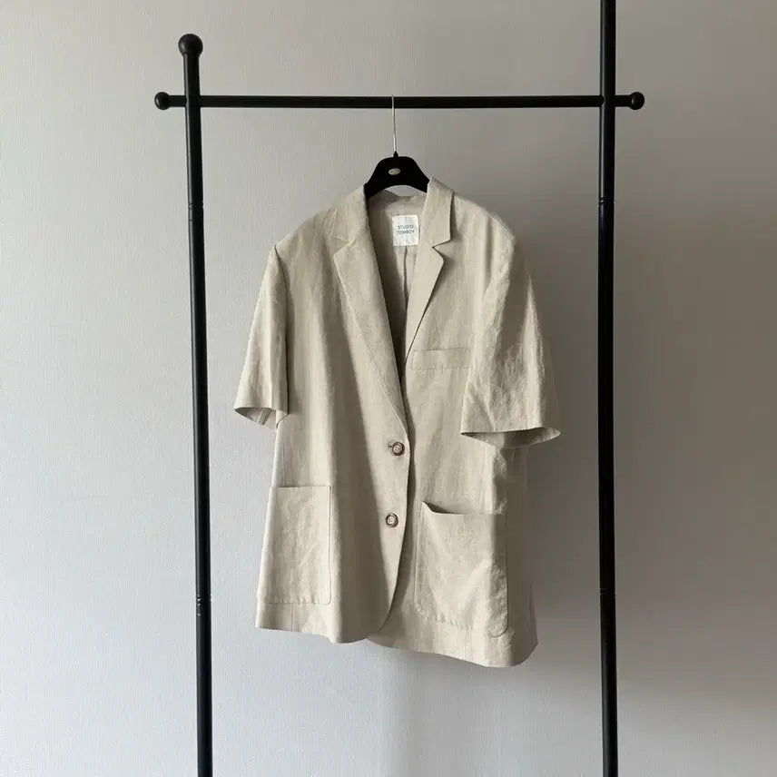 [BUNJANG] Tomboy 2024 Linen Short Sleeve Oversized Jacket / 스튜디오톰보이 tomboy 2024 린넨 반팔 오버핏 자켓