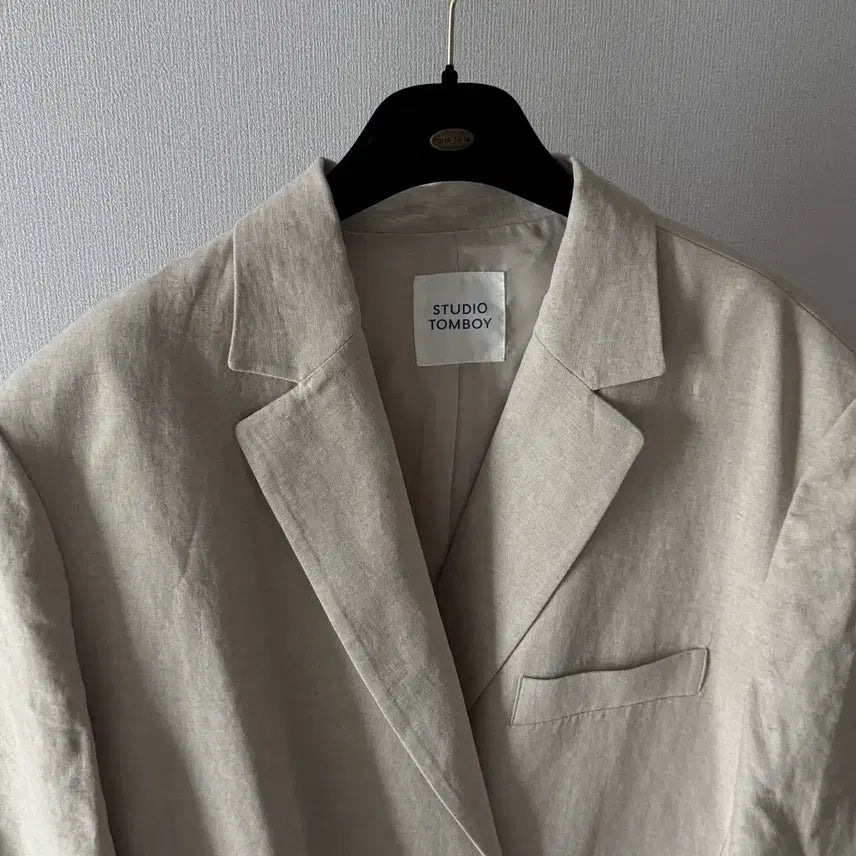 [BUNJANG] Tomboy 2024 Linen Short Sleeve Oversized Jacket / 스튜디오톰보이 tomboy 2024 린넨 반팔 오버핏 자켓