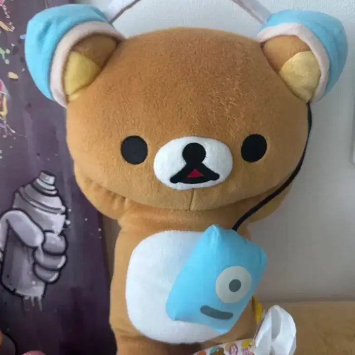 [BUNJANG] Classic Rilakkuma Headset Plush Doll / 고전 리락쿠마 헤드셋 인형