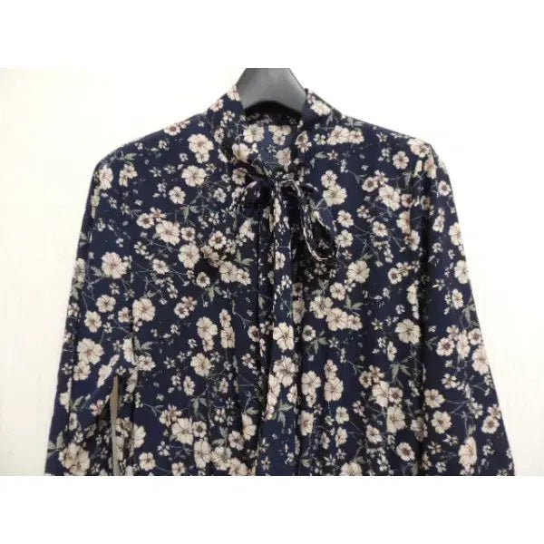 [BUNJANG] Bowtie Flower Pattern Dress / 보우타이 플라워패턴 원피스 / 반품 52cm