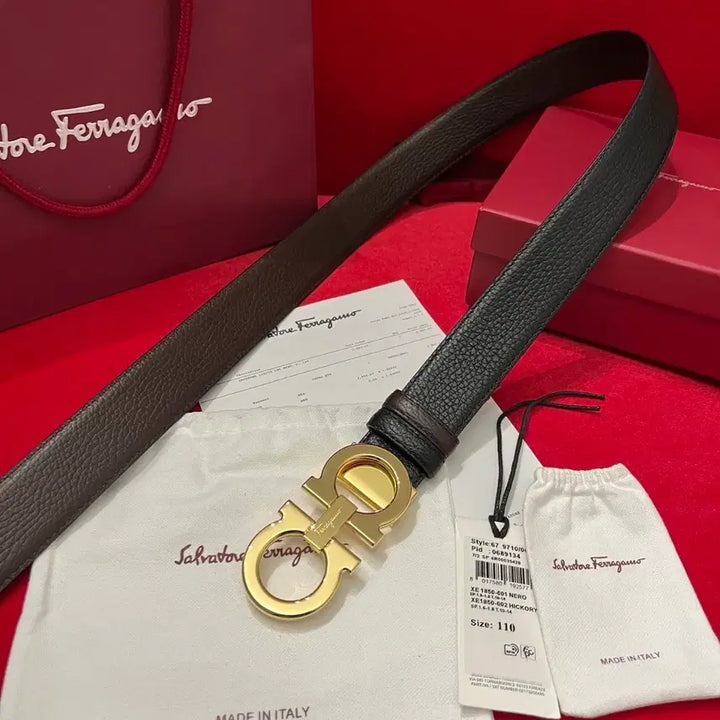 [BUNJANG] Salvatore Ferragamo 3.5cm Reversible Belt / 페라가모 리버시블 벨트 3.5cm 양면 사용 가능