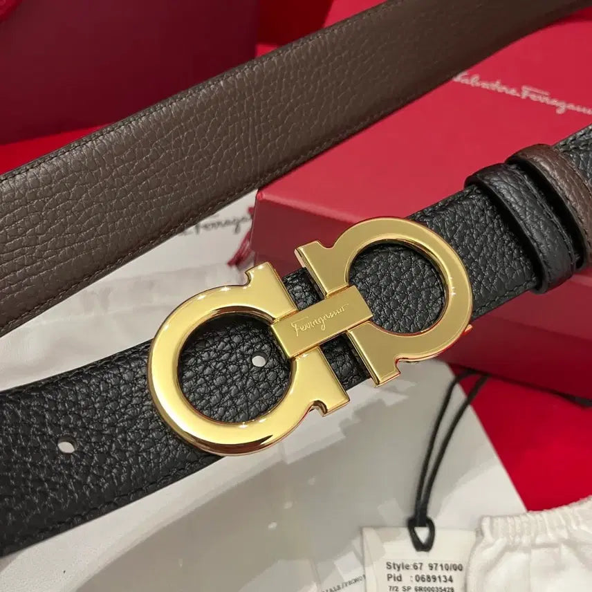 [BUNJANG] Salvatore Ferragamo 3.5cm Reversible Belt / 페라가모 리버시블 벨트 3.5cm 양면 사용 가능