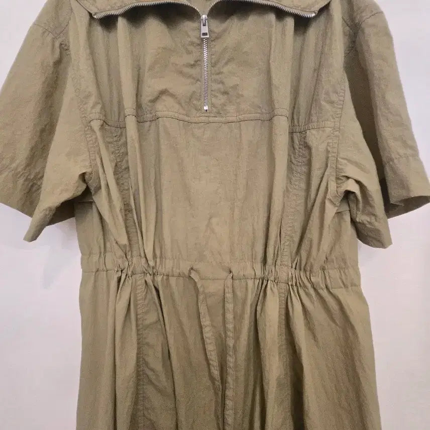 [BUNJANG] JAJU Khaki Relaxed Fit Nylon Dress / 넉넉한 JAJU 카키색 바스락 원피스