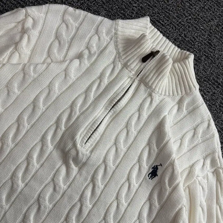 [BUNJANG] Polo Ralph Lauren Cable Knit Half-Zip Sweater / 폴로 랄프로렌 케이블 반집업 니트 4428