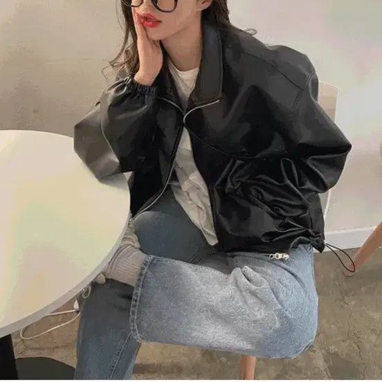 [BUNJANG] Dayrose Oversized Leather Jacket / 데이로제 오버핏 레더자켓