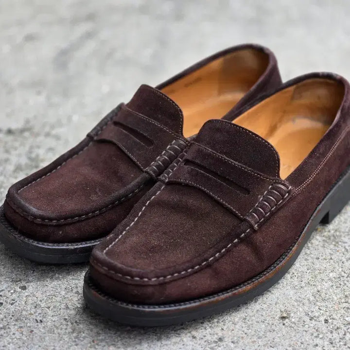 [BUNJANG] Bally Brown Suede Penny Loafers 260mm / 발라 브라운 스웨이드 페니 로퍼 260mm