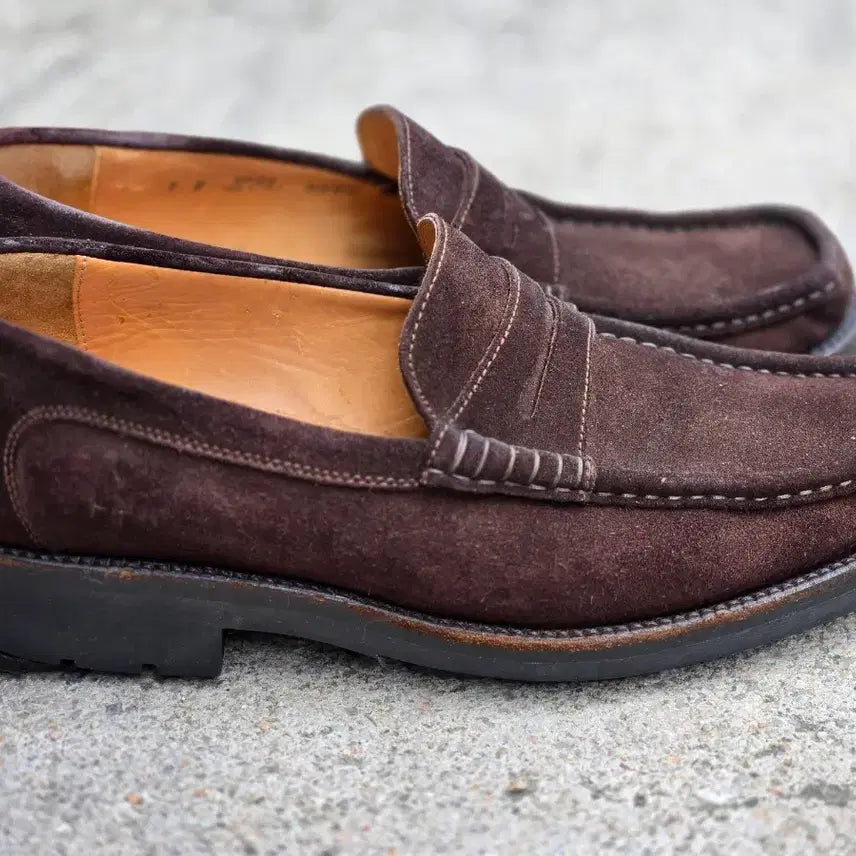 [BUNJANG] Bally Brown Suede Penny Loafers 260mm / 발라 브라운 스웨이드 페니 로퍼 260mm