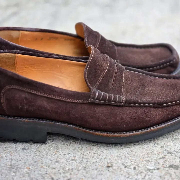 [BUNJANG] Bally Brown Suede Penny Loafers 260mm / 발라 브라운 스웨이드 페니 로퍼 260mm