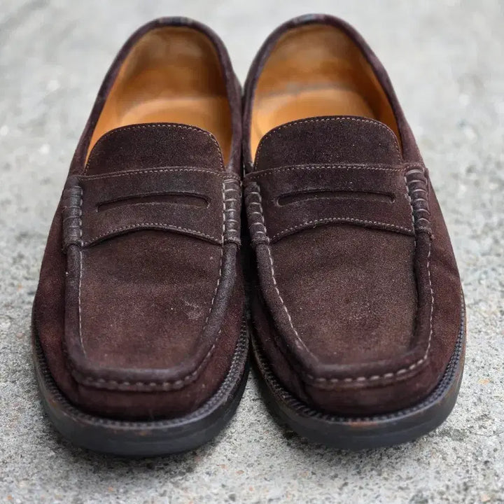 [BUNJANG] Bally Brown Suede Penny Loafers 260mm / 발라 브라운 스웨이드 페니 로퍼 260mm