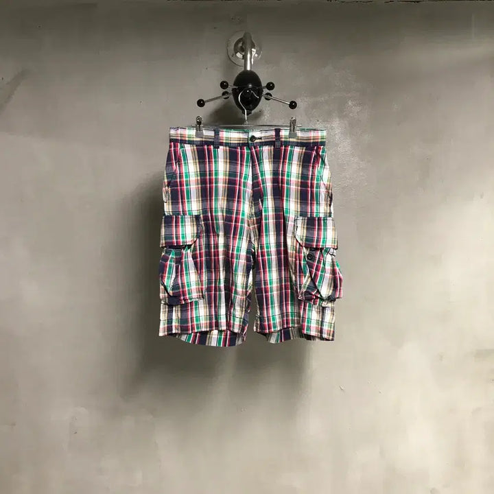 [BUNJANG] Polo Ralph Lauren Plaid Cargo Shorts / 폴로 랄프로렌 체크 카고 반바지 33
