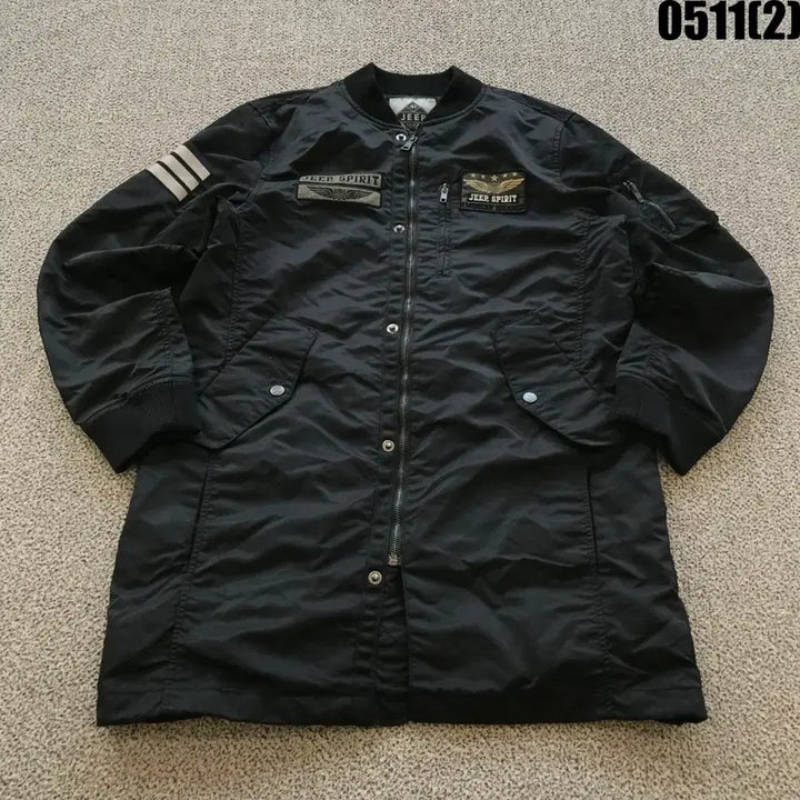 [BUNJANG] Jeep Spirit Black Long MA-1 Jumper SM / 지프 스피릿 블랙 롱 MA-1 점퍼 sm
