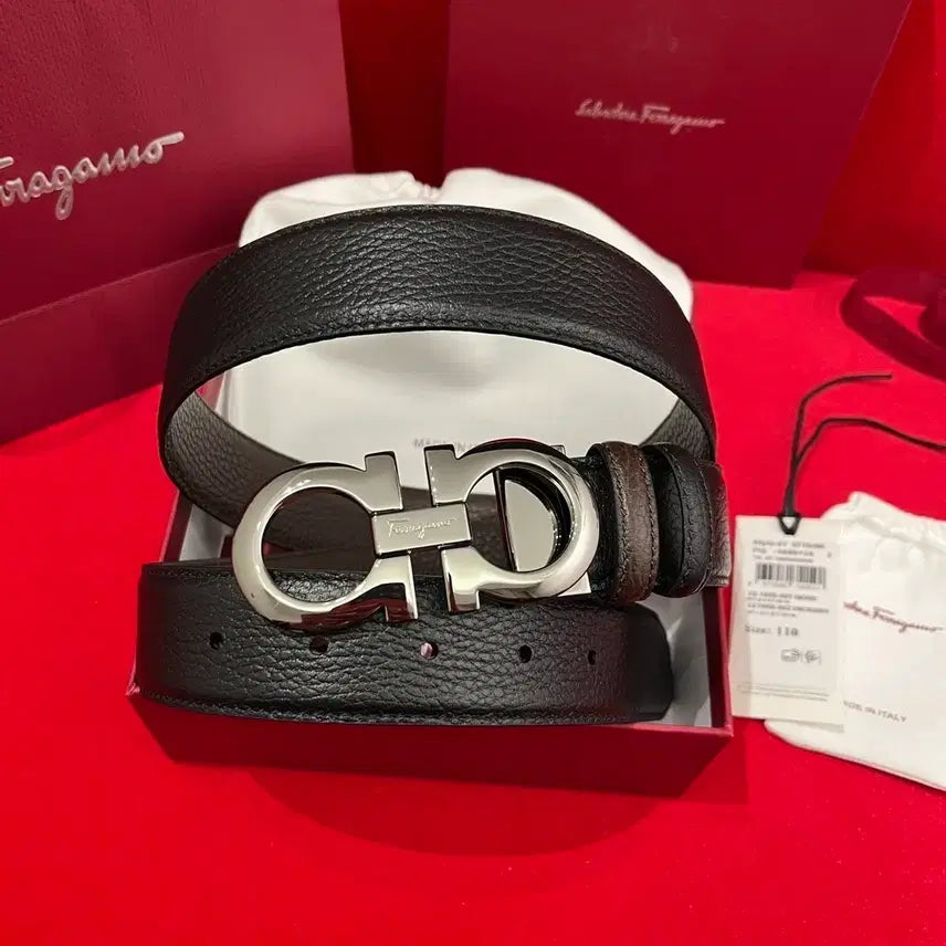 [BUNJANG] Salvatore Ferragamo Reversible Leather Belt 3.5cm / 페라가모 리버시블 가죽 벨트 3.5cm