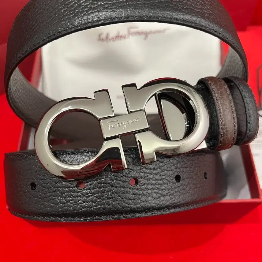 [BUNJANG] Salvatore Ferragamo Reversible Leather Belt 3.5cm / 페라가모 리버시블 가죽 벨트 3.5cm