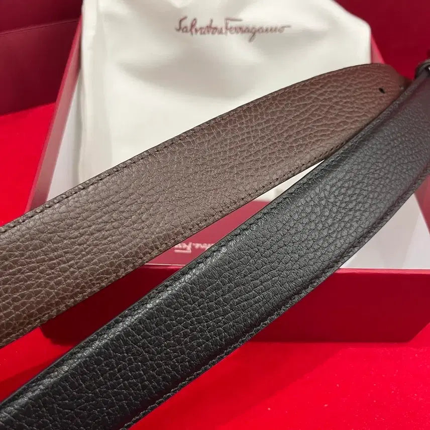 [BUNJANG] Salvatore Ferragamo Reversible Leather Belt 3.5cm / 페라가모 리버시블 가죽 벨트 3.5cm
