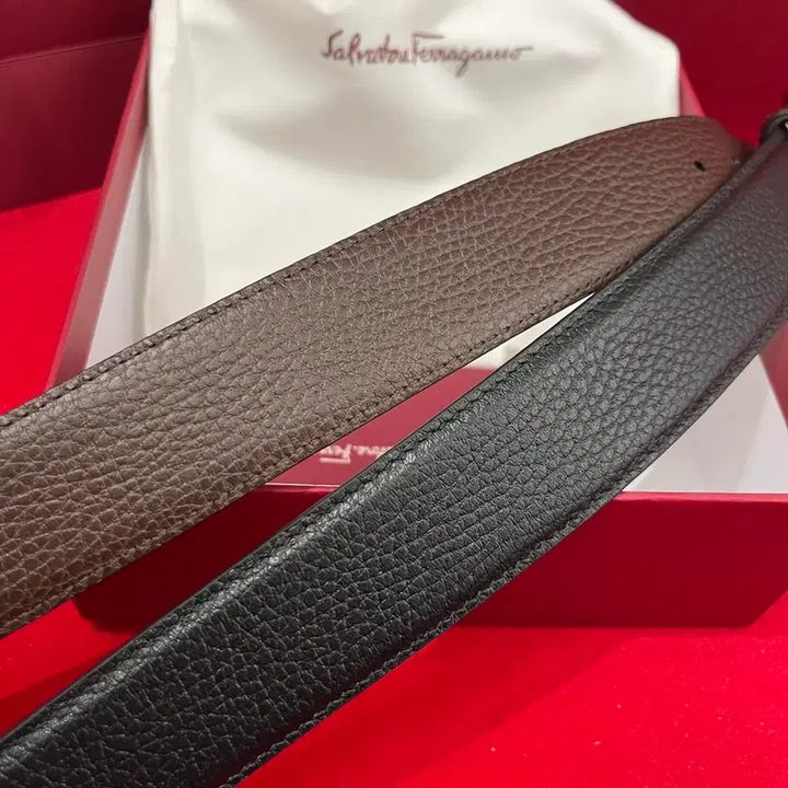 [BUNJANG] Salvatore Ferragamo Reversible Leather Belt 3.5cm / 페라가모 리버시블 가죽 벨트 3.5cm