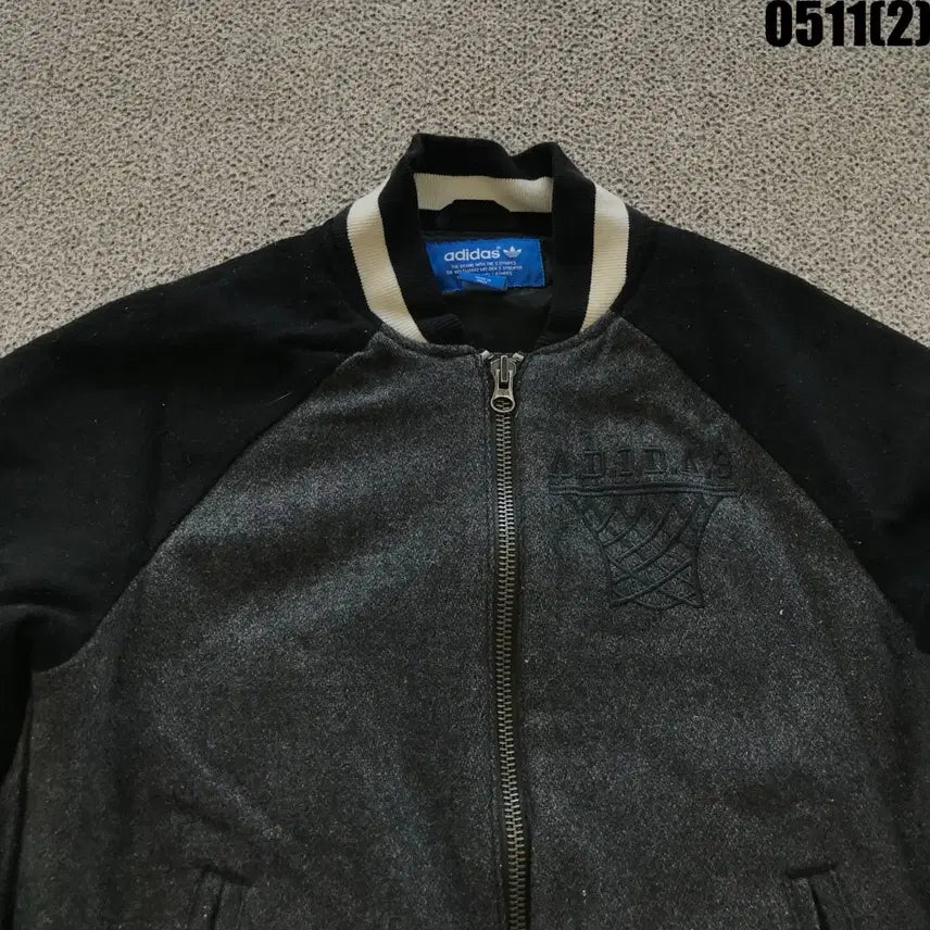 [BUNJANG] Adidas Black/Gray Stadium Jacket Size 85 / 아디다스 블랙/그레이 스타디움 자켓 85