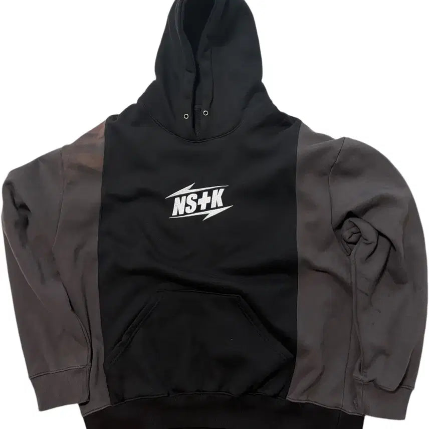 [BUNJANG] NS+K Two-Tone Hooded Sweatshirt / NS+K 블랙/그레이 후드티