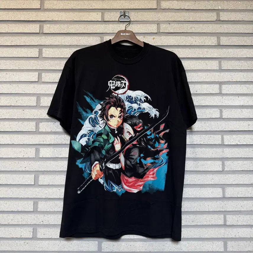 [BUNJANG] Demon Slayer Animation Printing Logo Short Sleeve T-Shirt / 귀멸의칼날 애니메이션 프린팅 로고 반팔