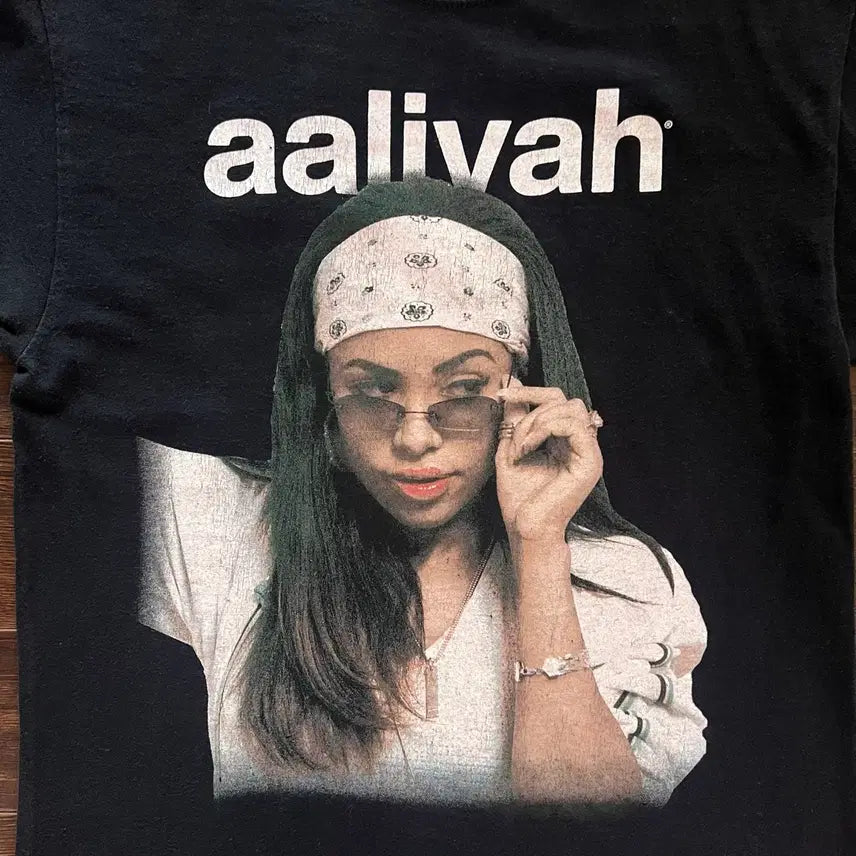 [BUNJANG] Vintage Aliya Hip Hop T-Shirt / [M추정] 미국 빈티지 알리야 힙합 티셔츠