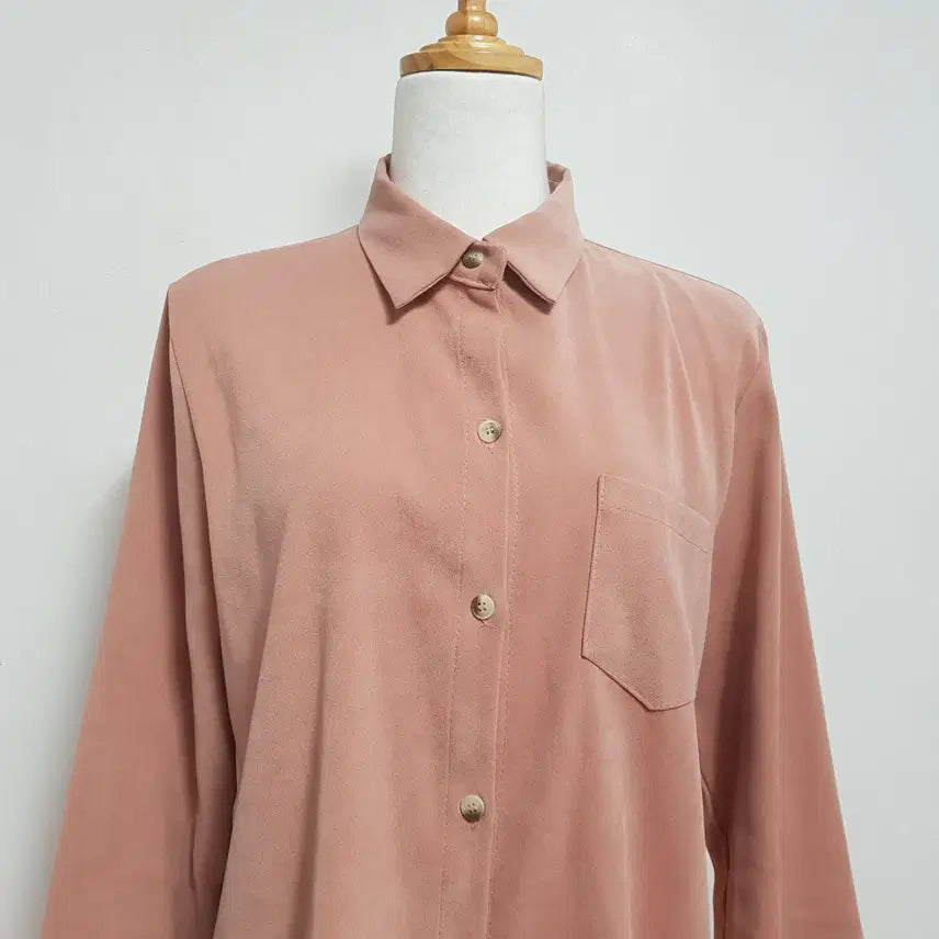 [BUNJANG] Solid Pink Shirt - Free Size / 9411/솔리드셔츠 여 free사이즈 핑크셔츠/내옷방