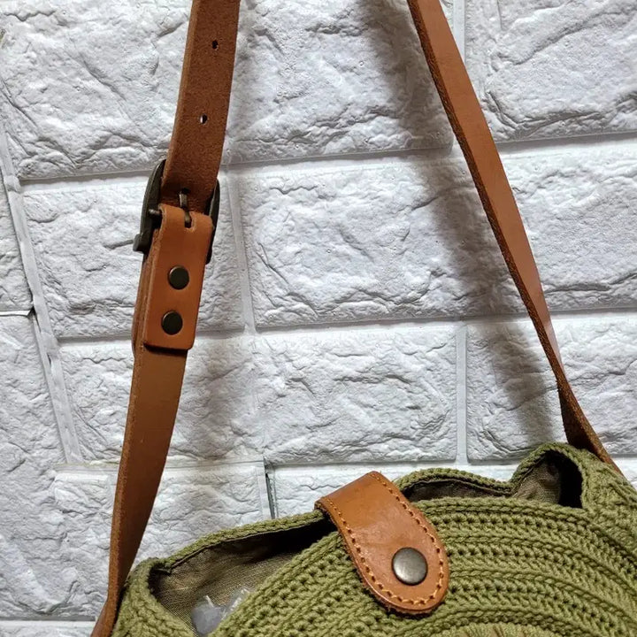 [SOLD OUT] 크로셰 라운드 숄더백 카키