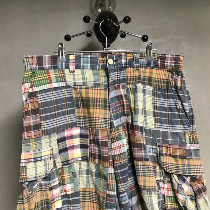 [BUNJANG] Polo Ralph Lauren Plaid Cargo Shorts / 폴로 랄프로렌 체크 카고 반바지 35