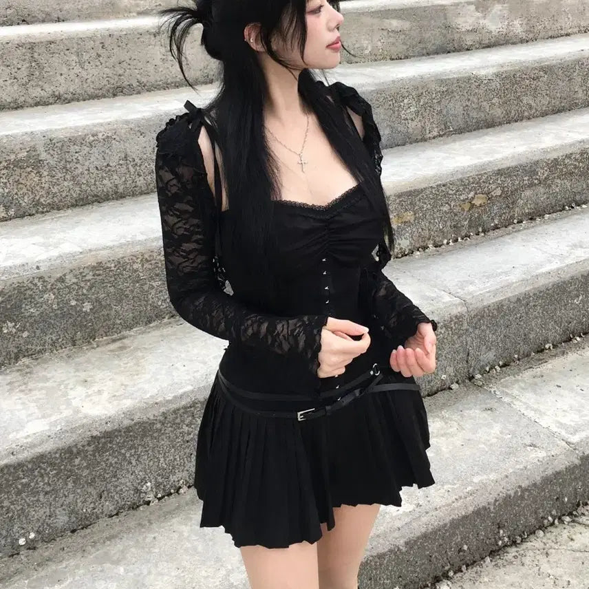 [BUNJANG] XERIF Corset Pleated Dress / XERIF 세리프 스판 코르셋 플리츠 원피스