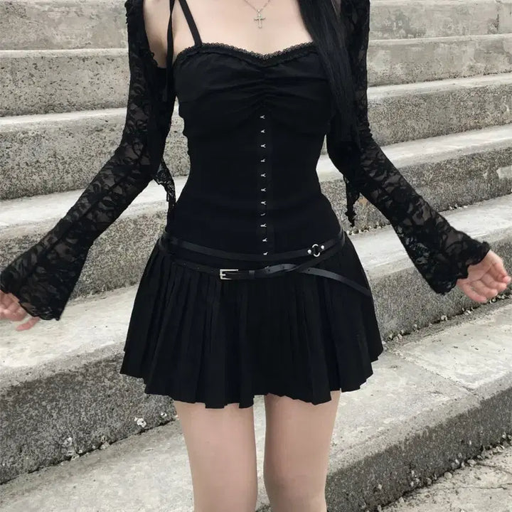 [BUNJANG] XERIF Corset Pleated Dress / XERIF 세리프 스판 코르셋 플리츠 원피스