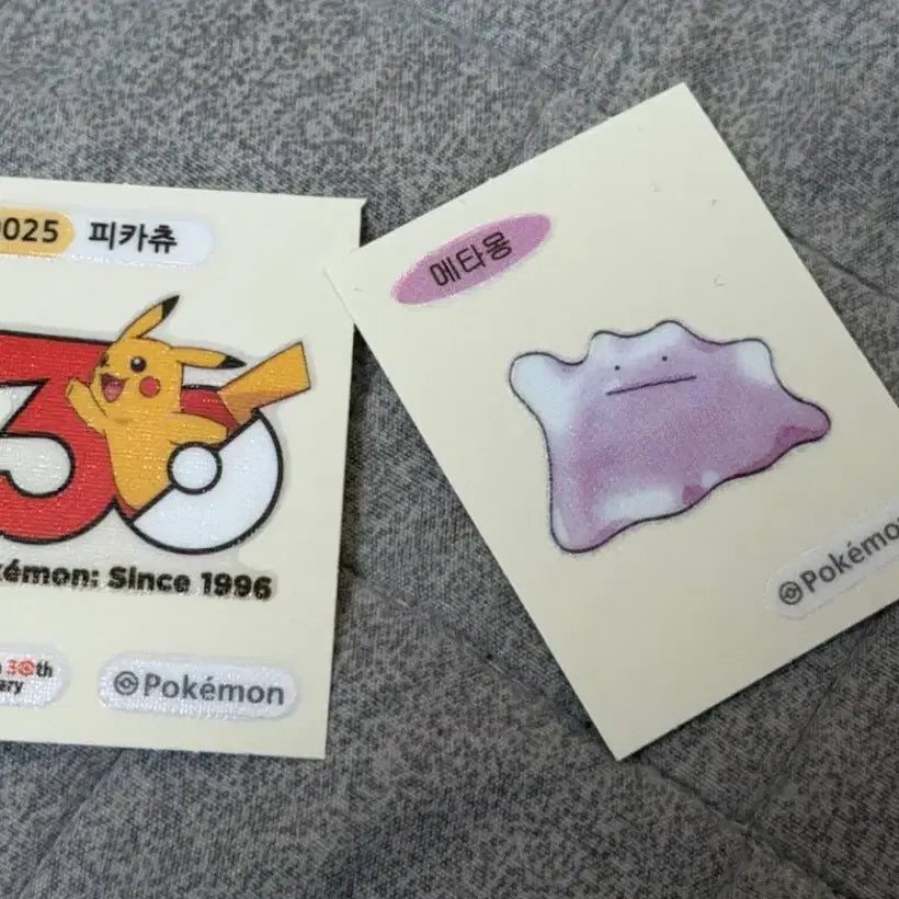 [BUNJANG] Pokemon 30th Anniversary Pikachu &amp; Ditto Stickers / 포켓몬 30주년 기념 스티커 피카츄 메타몽