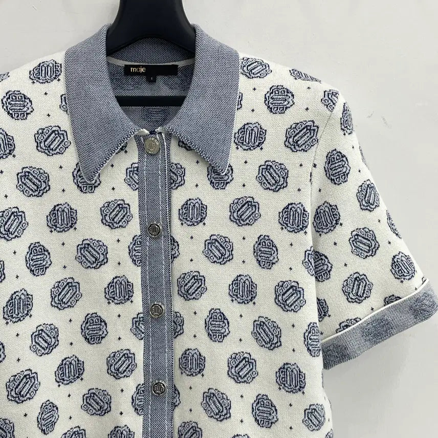 [BUNJANG] Maje 24SS Monogram Jacquard Cardigan / 마쥬 24ss 모노그램 자카드 가디건